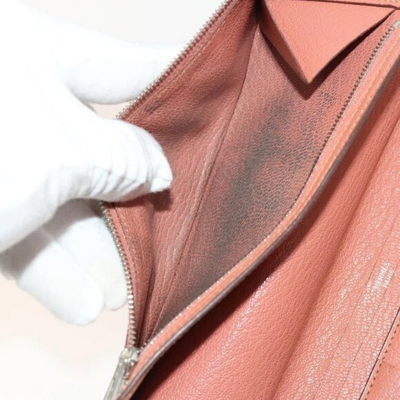 HERMES Baan Wallet Leather 2Set Pink Light Blue Auth fm4833 - Picture 10 of 16